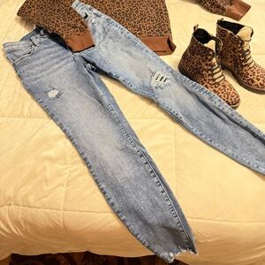 Maurices Light Blue Distressed Skinny Jeans